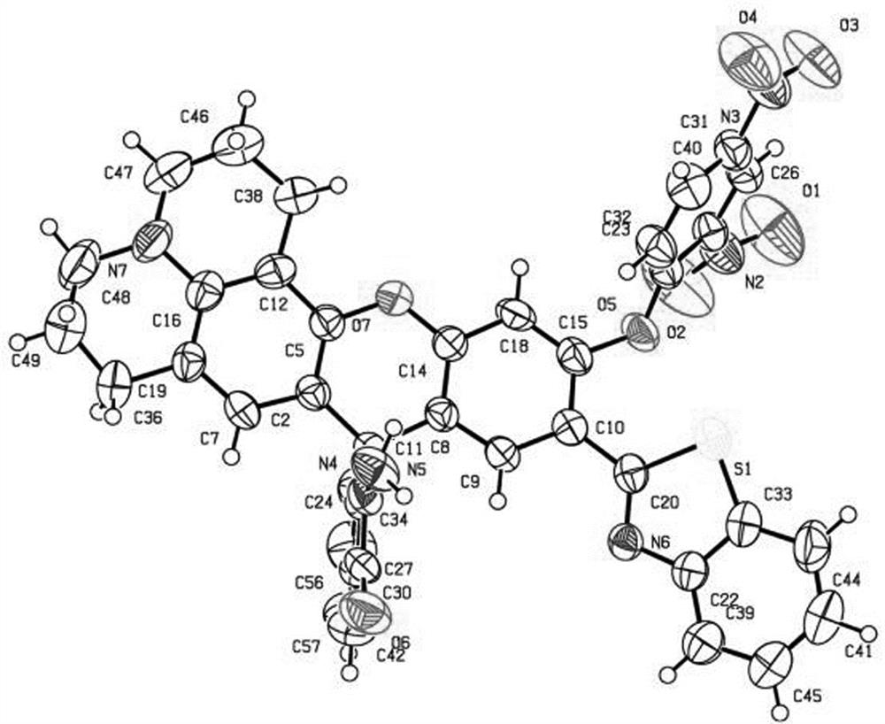 Rhodol-HBT derivative and preparation method and application thereof