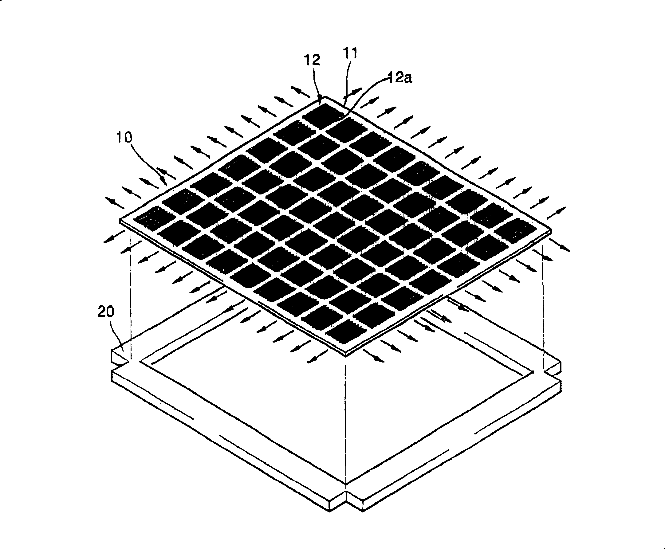 Tension mask assembly for vacuum deposition organic electrofluorescent device film