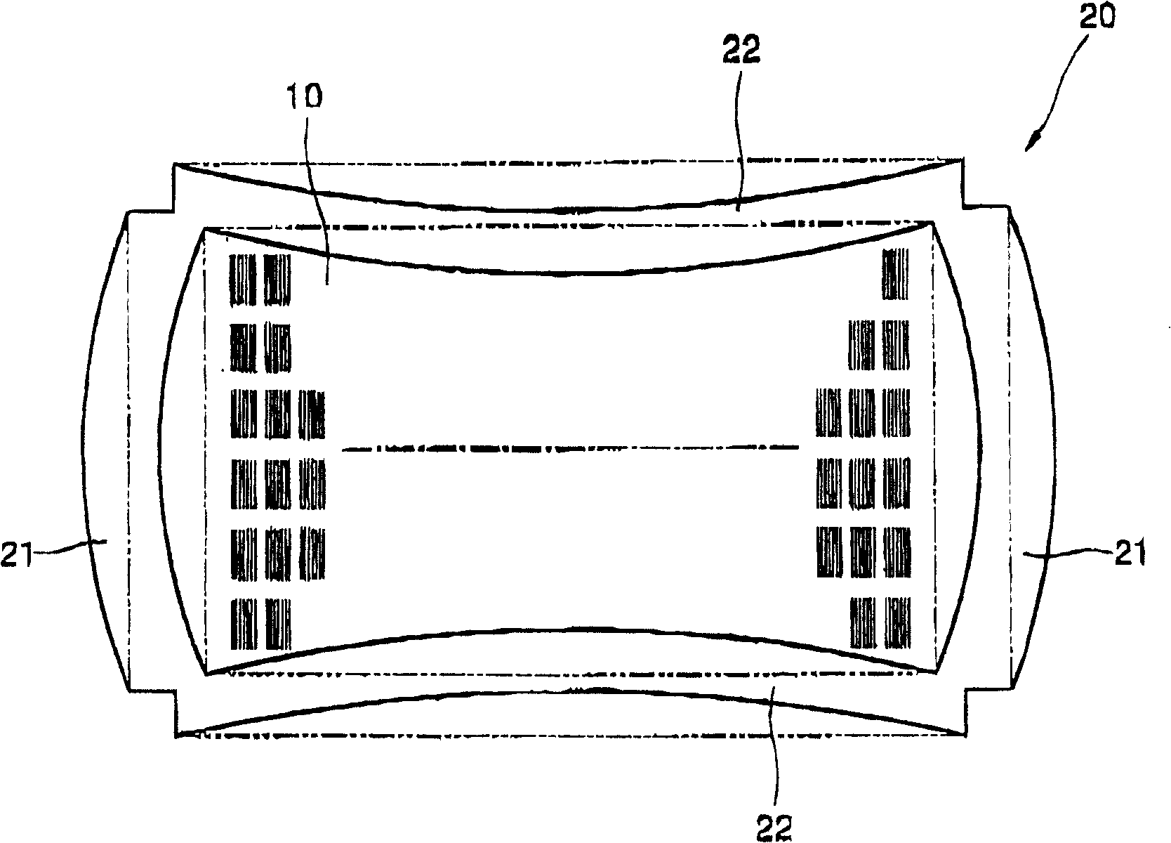 Tension mask assembly for vacuum deposition organic electrofluorescent device film