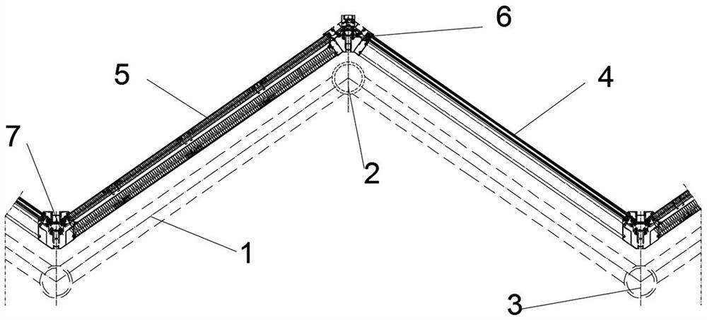 A semi-unitized lighting roof glass curtain wall installation system and its construction method