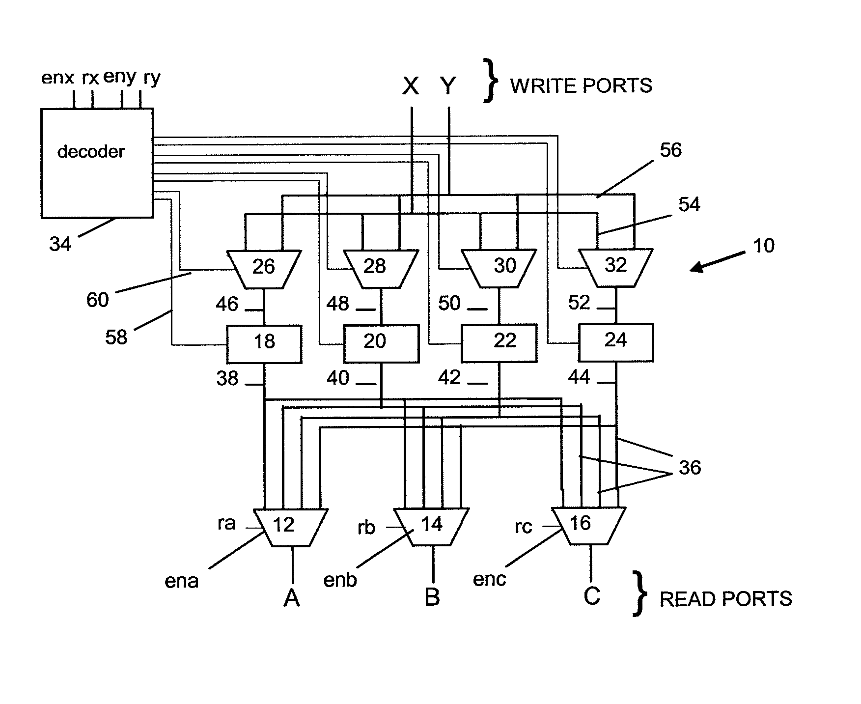 Latch-based implementation of a register file for a multi-threaded processor