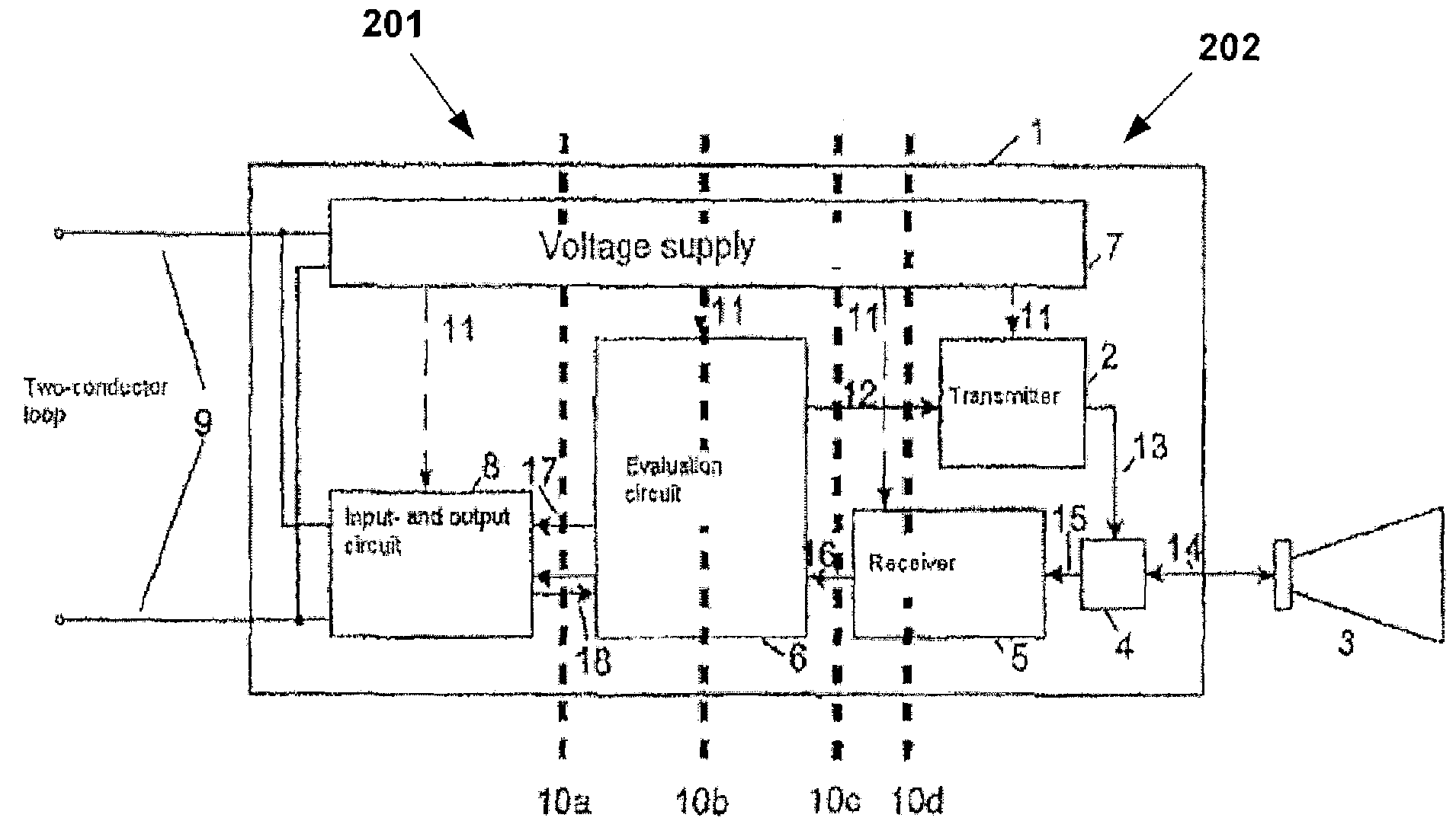 Potential separation for filling level radar