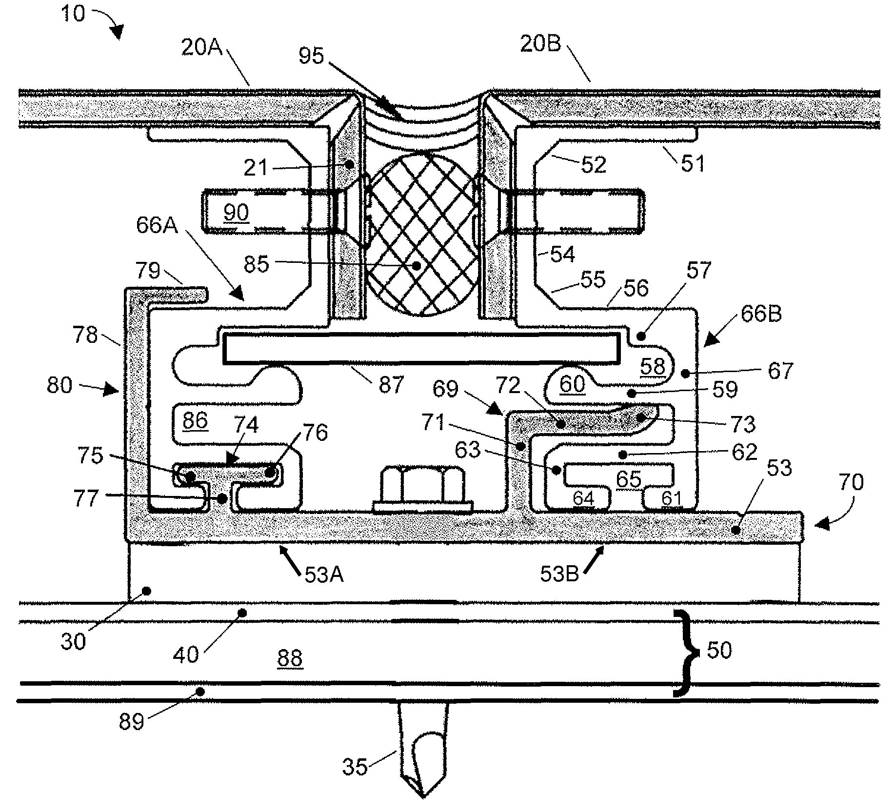 Attachment system for panel or facade