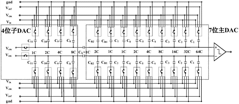 Successive-approximation analog-to-digital converter and quantitative method based on adaptive prediction interval thereof