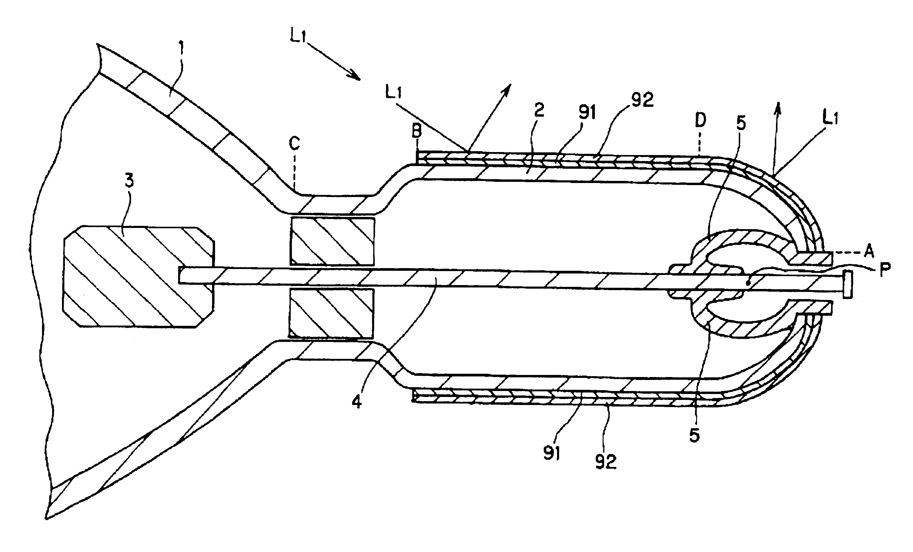 Discharge lamp of the short arc type