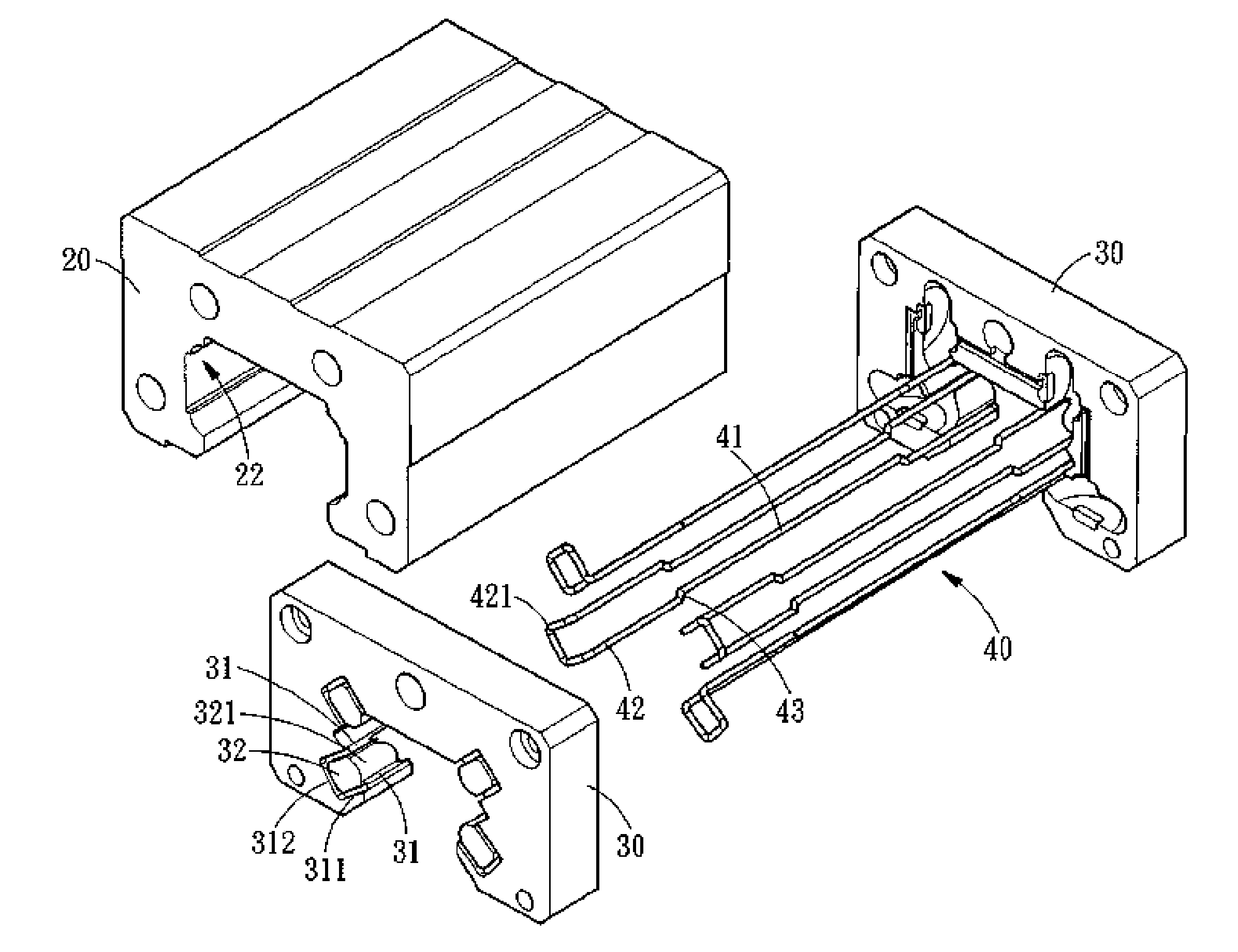 Steel Wire Retainer For A Sliding Block