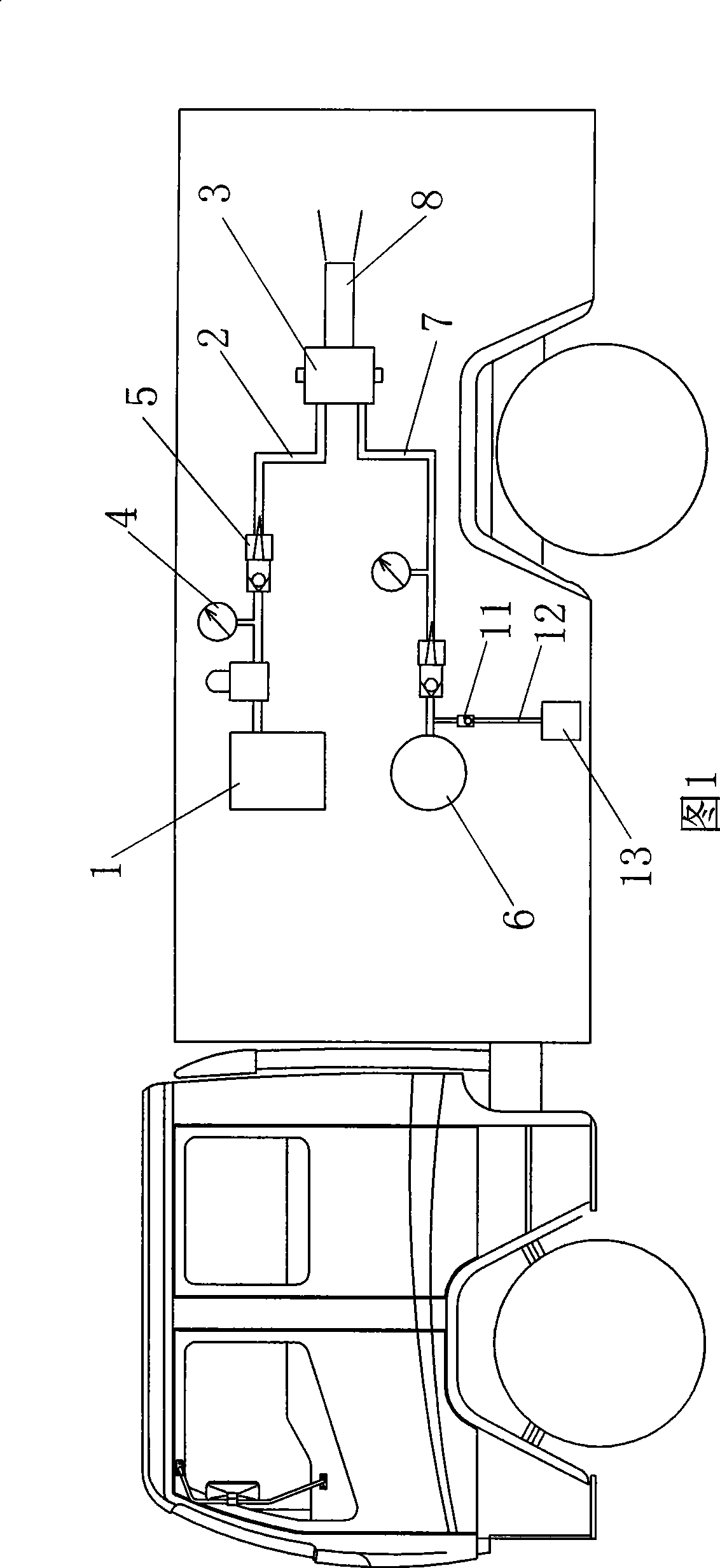 Vehicle mounted superfine spray fire extinguishing device