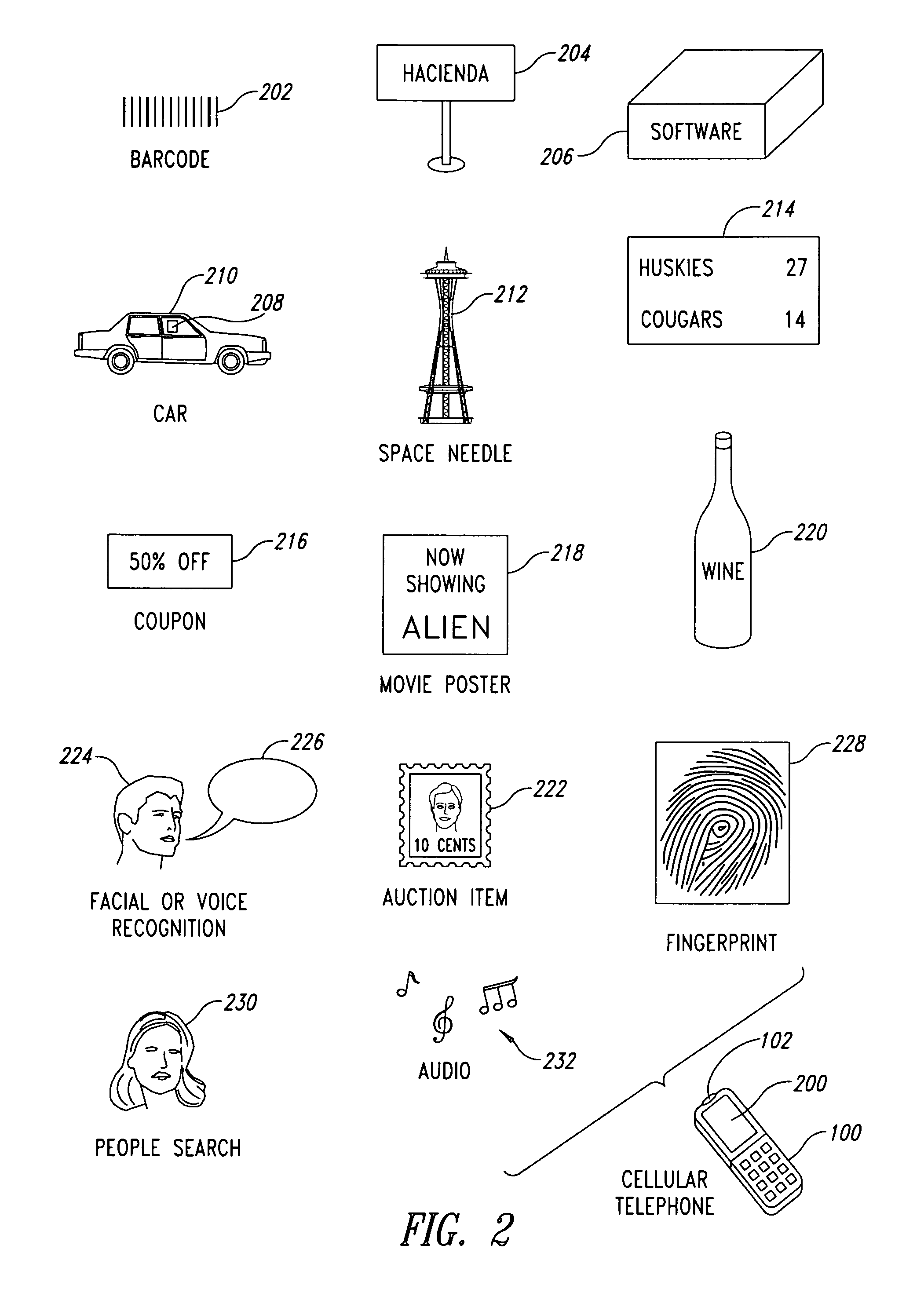 Method, system, apparatus, and machine-readable medium for use in connection with a server that uses images or audio for initiating remote function calls