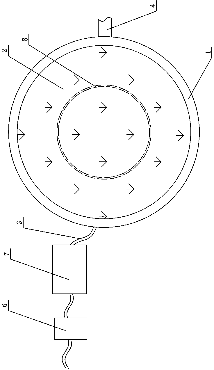 Three-dimensional radial inward artificial wetland sewage treatment system