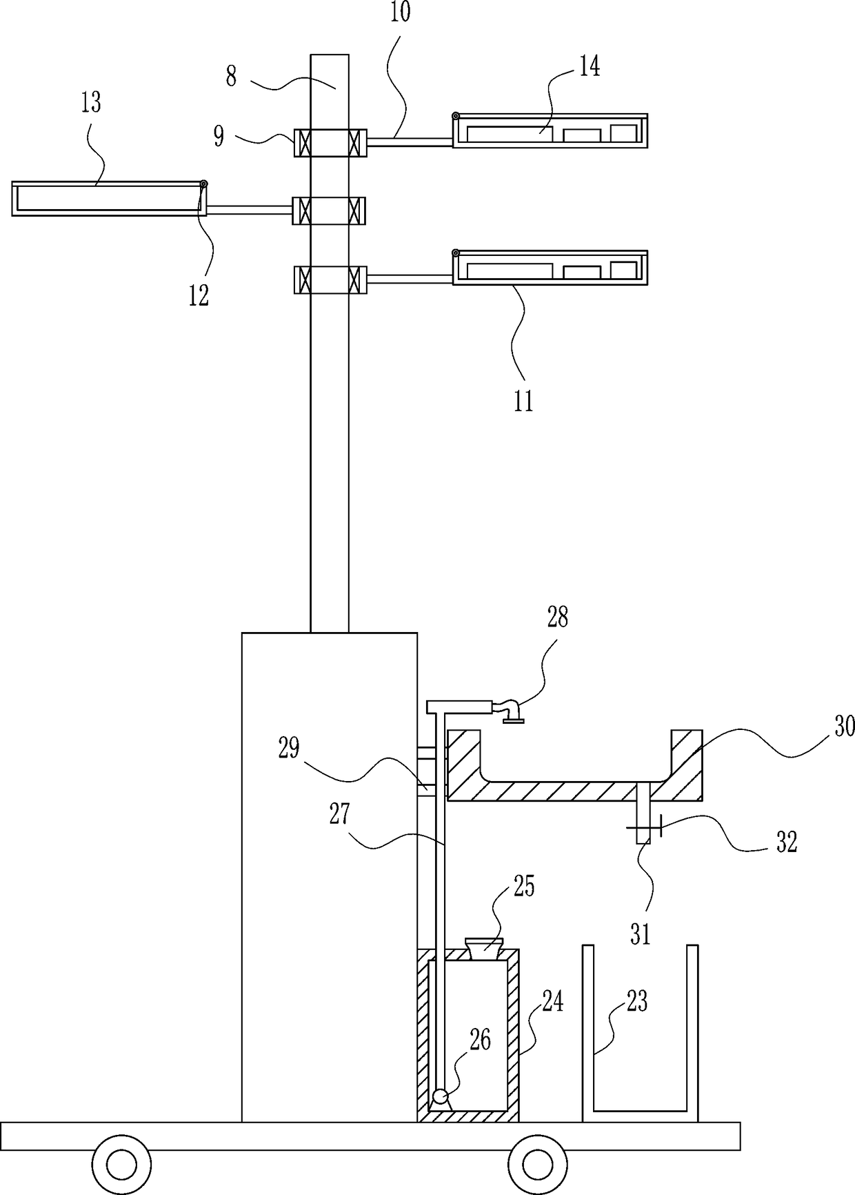 Surgical instrument rack for ear-nose-throat department