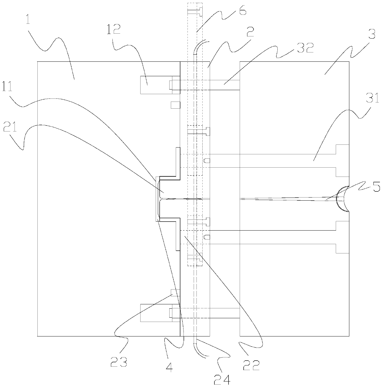 A molding die for an injection molded part with an insert