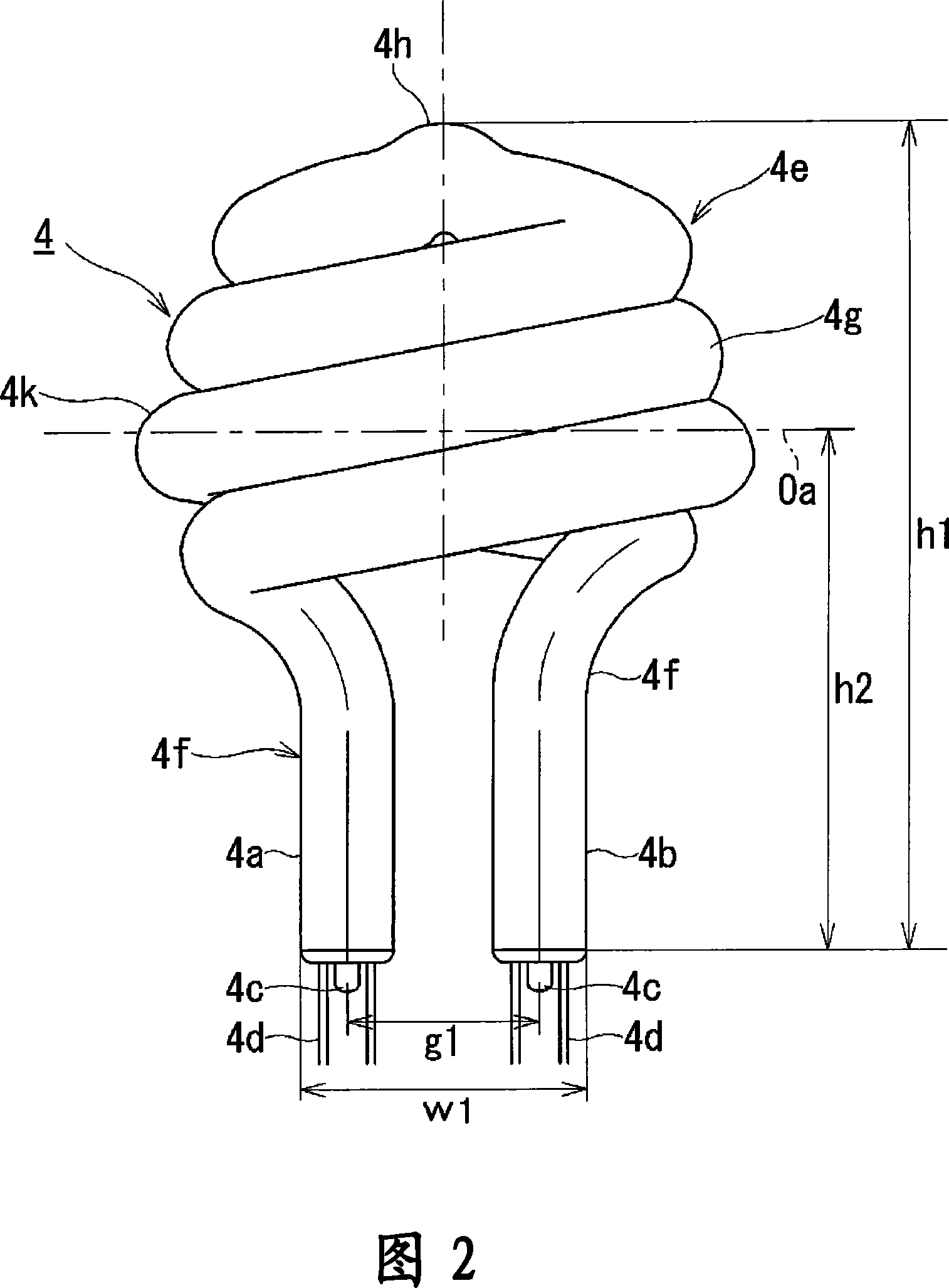 Self ballasted compact fluorescent lamp and lighting apparatus