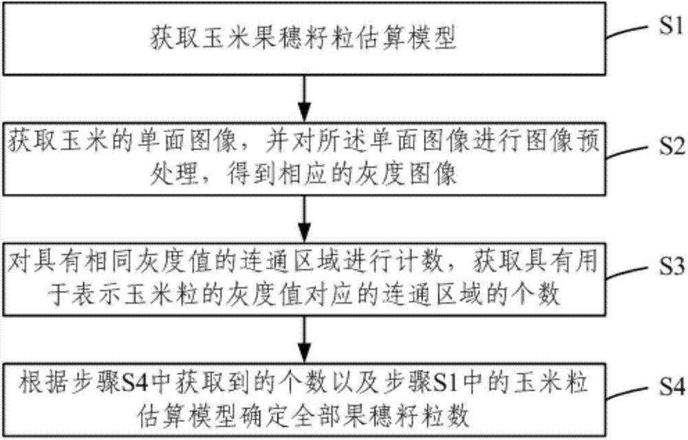 Counting method and device for corn ear grains