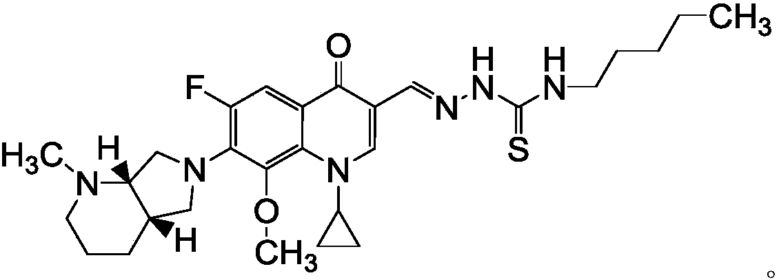 A kind of n-methyl moxifloxacin aldehyde thiosemicarbazone derivatives and its preparation method and application