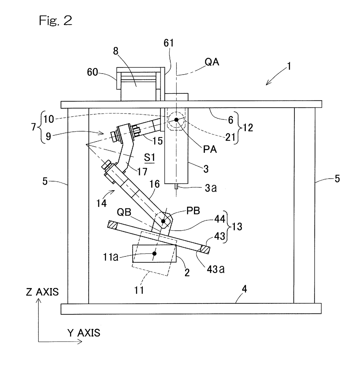 Work machine provided with parallel link mechanism