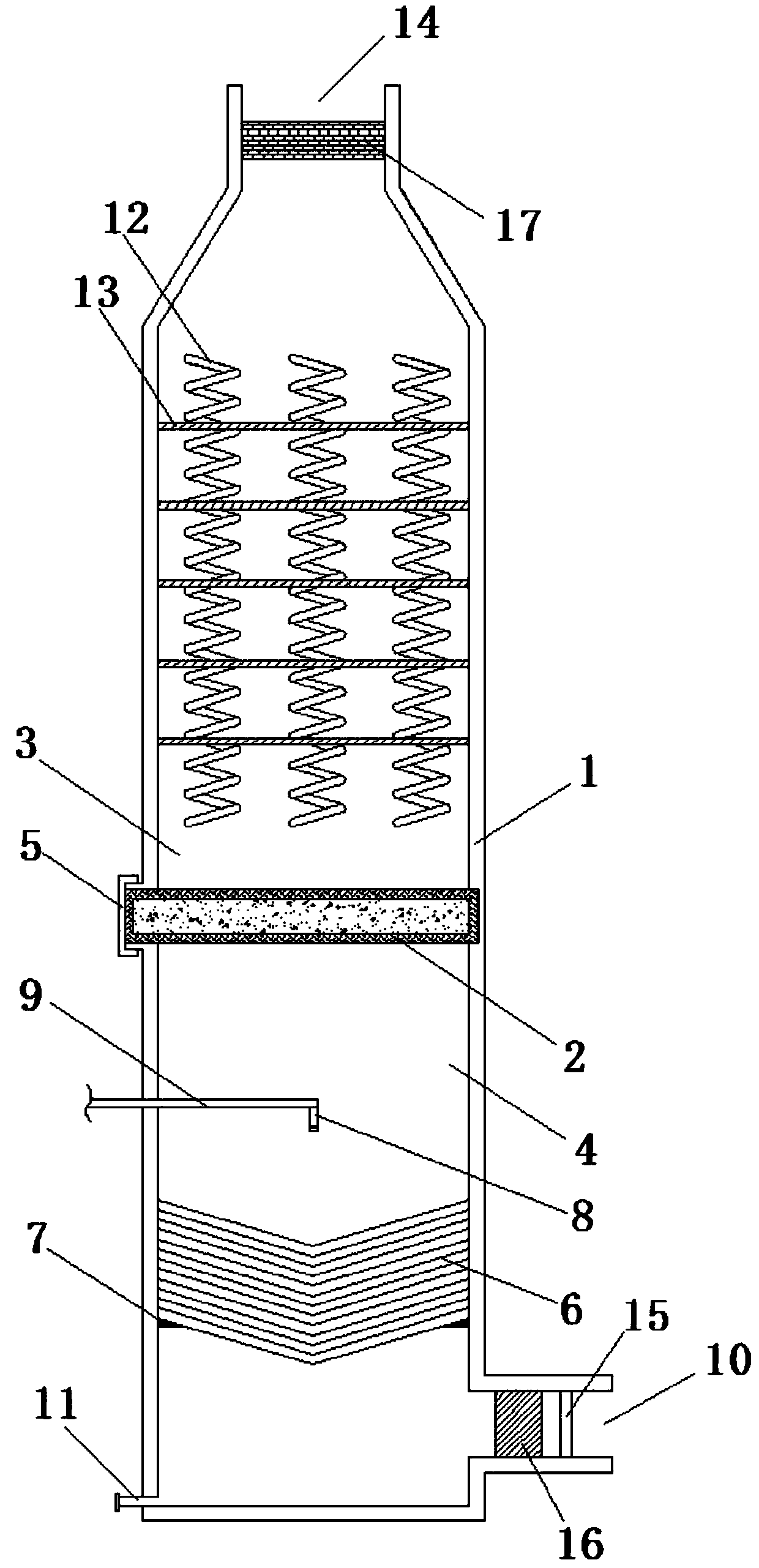 Flue gas treatment fluid special for hot chamber die casting machine