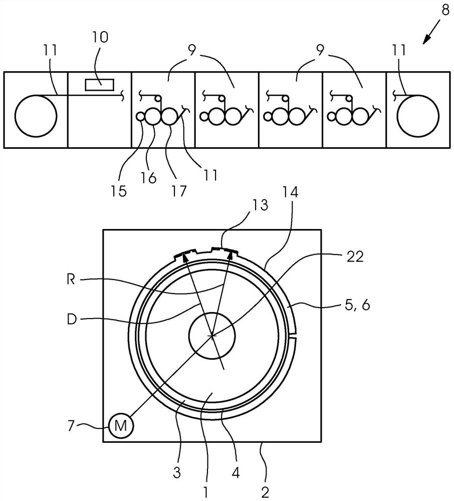 Apparatus for measuring elevations of the surface of a rotating body