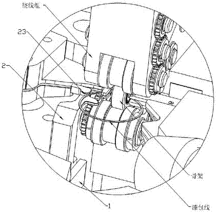 An auxiliary wire arrangement, wire pulling mechanism and automatic winding machine