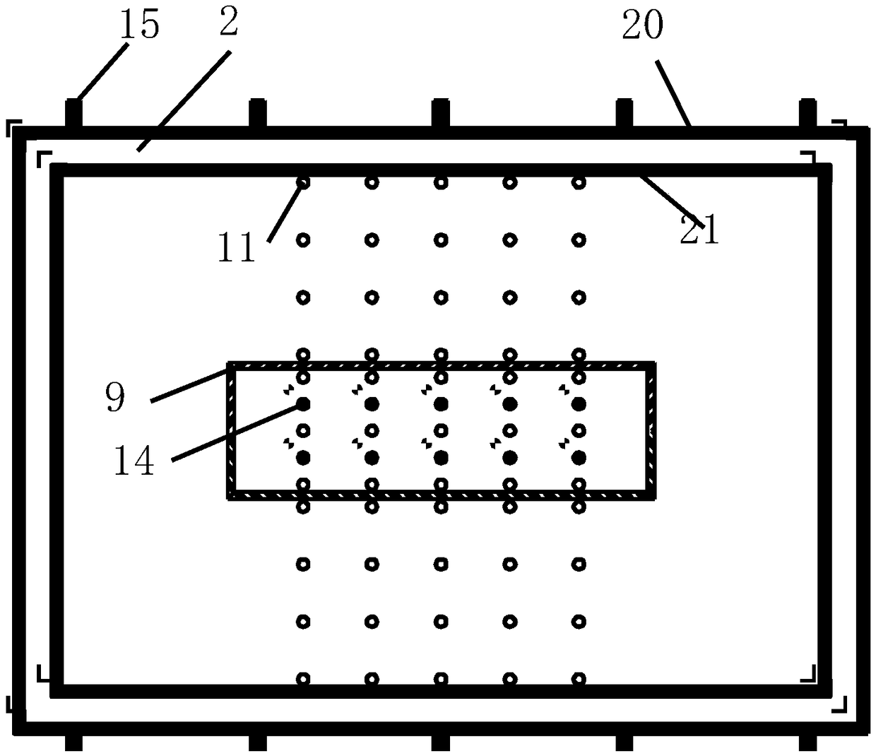 Foundation pit dynamic rainfall indoor model testing method and device under condition of multiple water-bearing layers