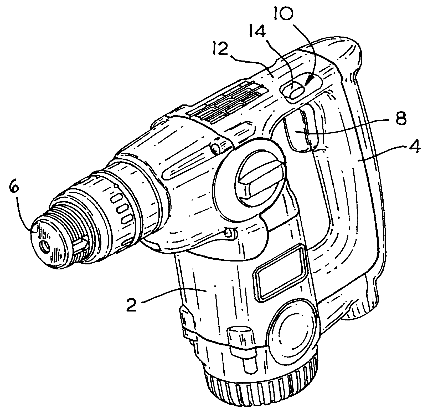 Hammer drill with mode lock on