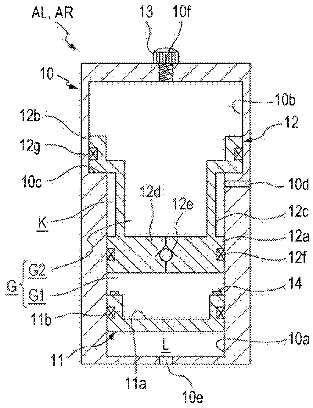 Suspension device and accumulator