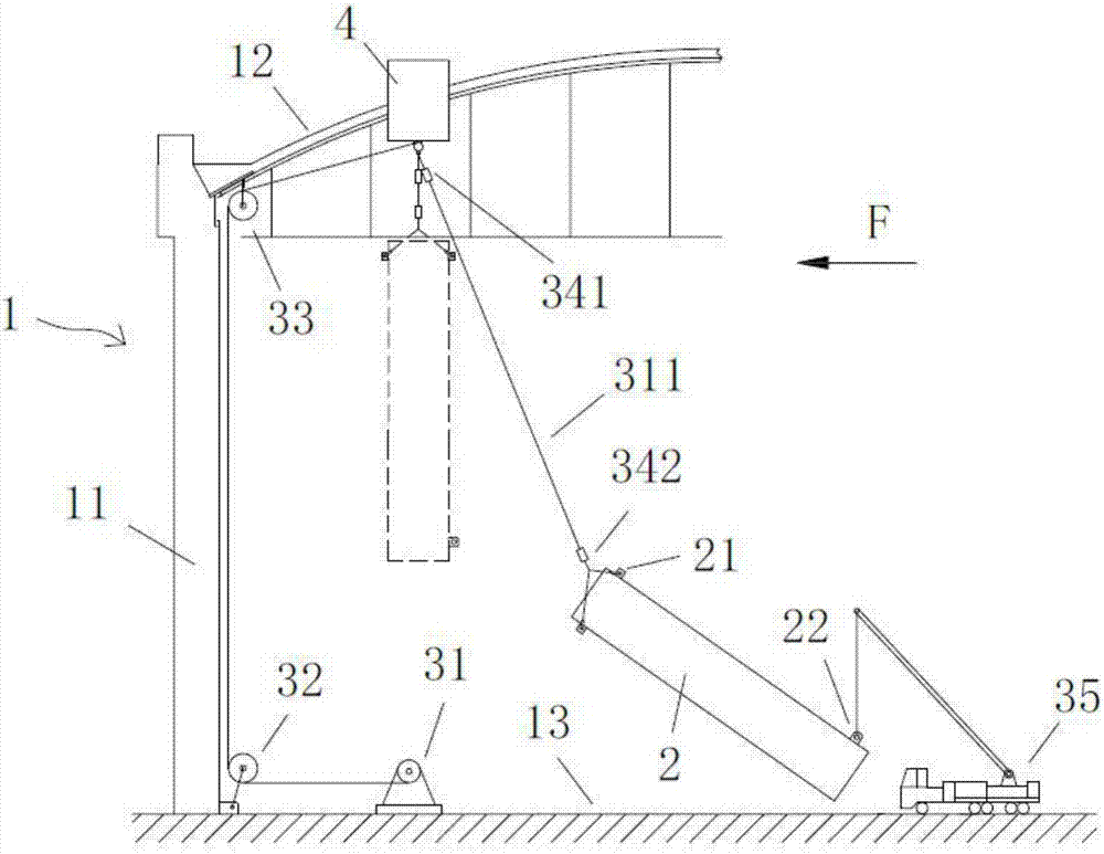 LNG storage tank in-tank pipeline mounting method