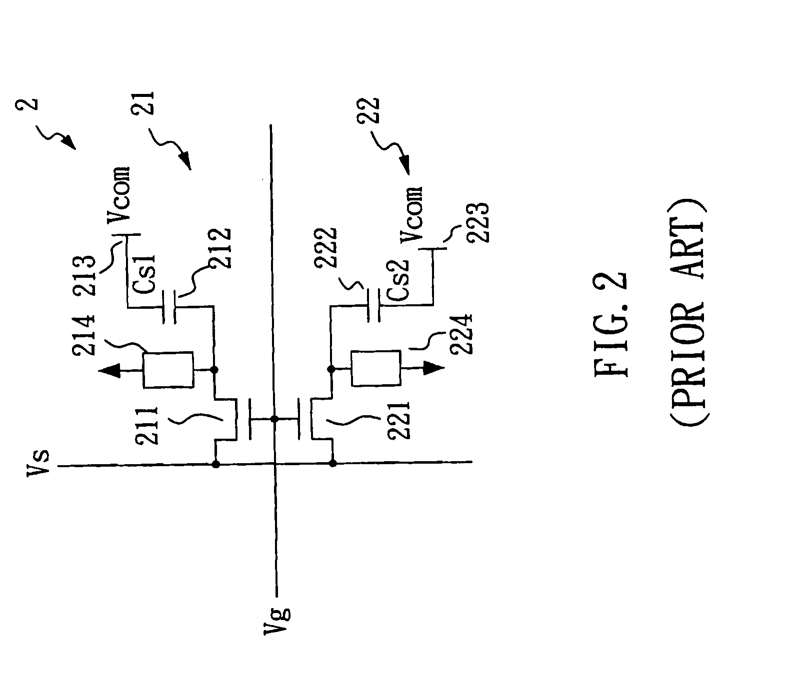 MVA LCD device and pixel circuit thereof