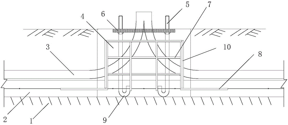 Anti-capsizing street lamp base used for bridge