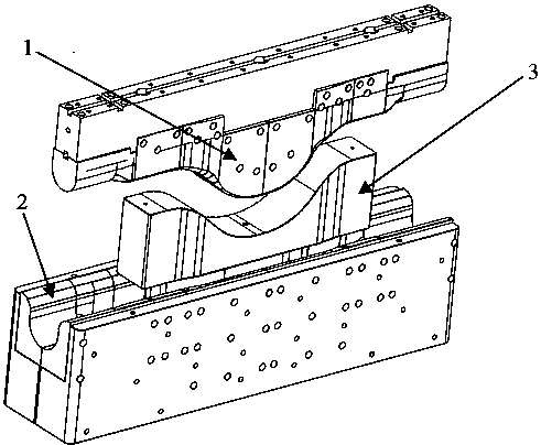 Forming die for half-housing body of axle housing and machining technology