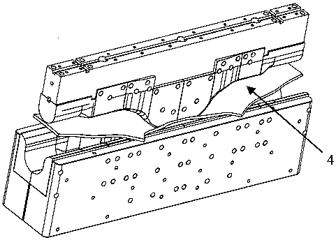 Forming die for half-housing body of axle housing and machining technology