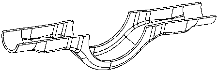 Forming die for half-housing body of axle housing and machining technology