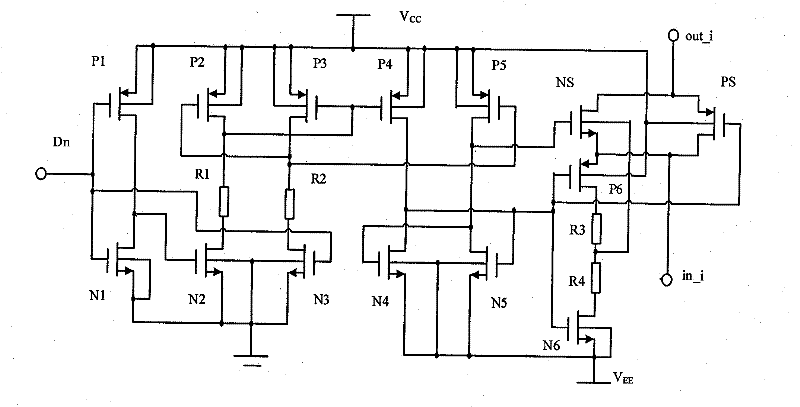 64 select 1 analog switch circuit with t-type switch structure