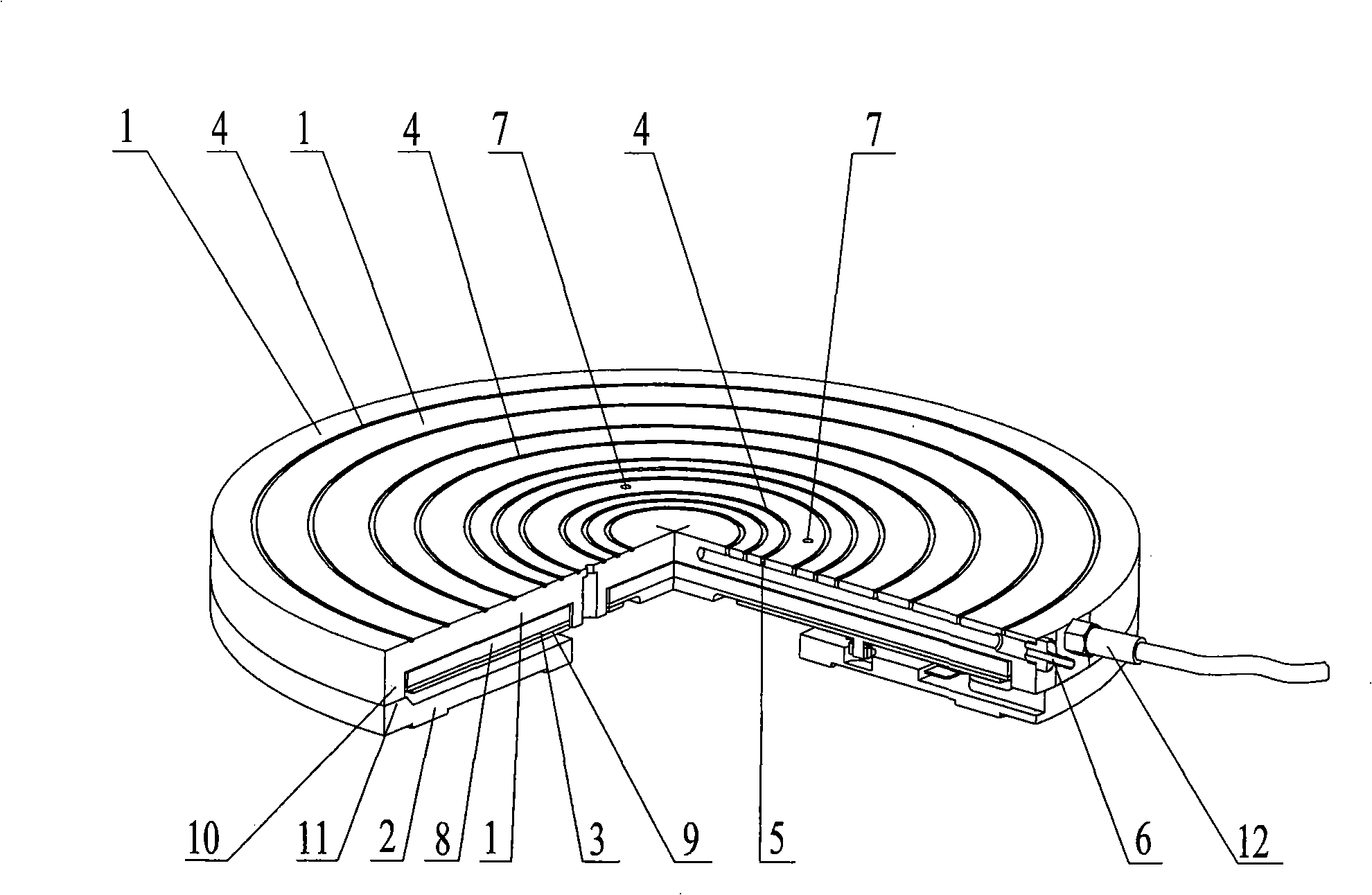 Test bench wafer suction disc device