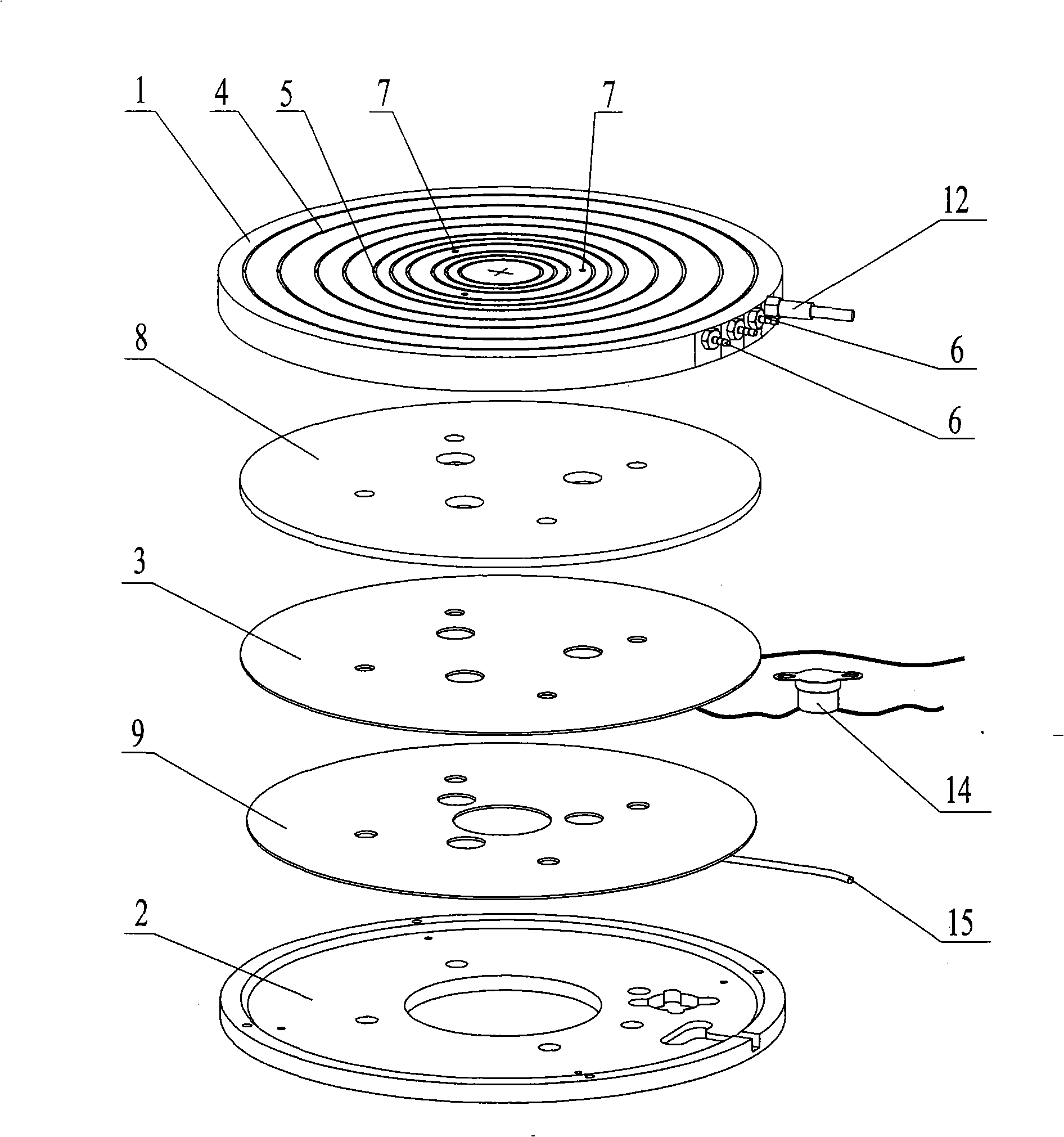 Test bench wafer suction disc device