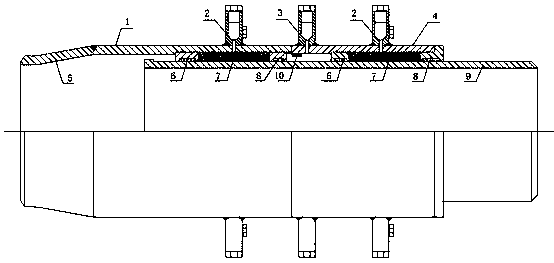 Double-sealing filling sleeve compensator