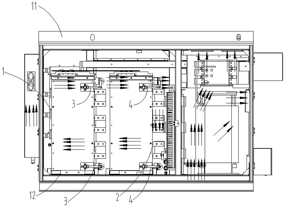 Electrical cabinet heat dissipation device, electrical cabinet and application thereof