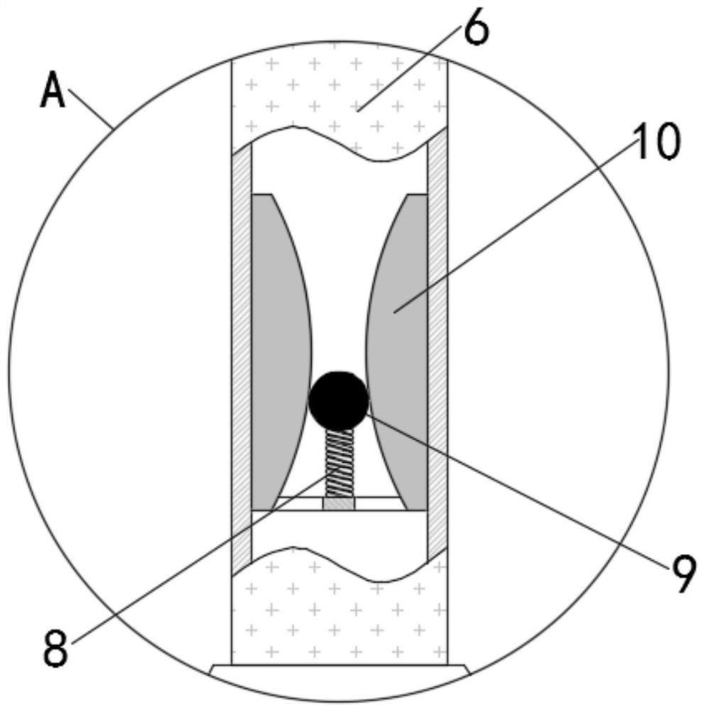 Self-weight-based uniform filling device for sewage treatment agent production