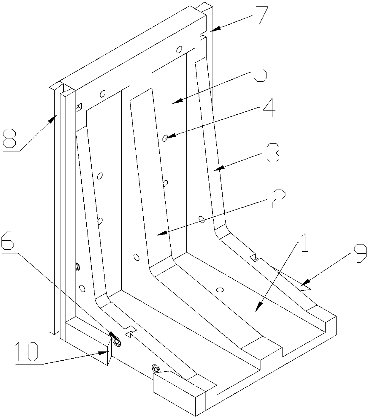 L-shaped concrete retaining wall