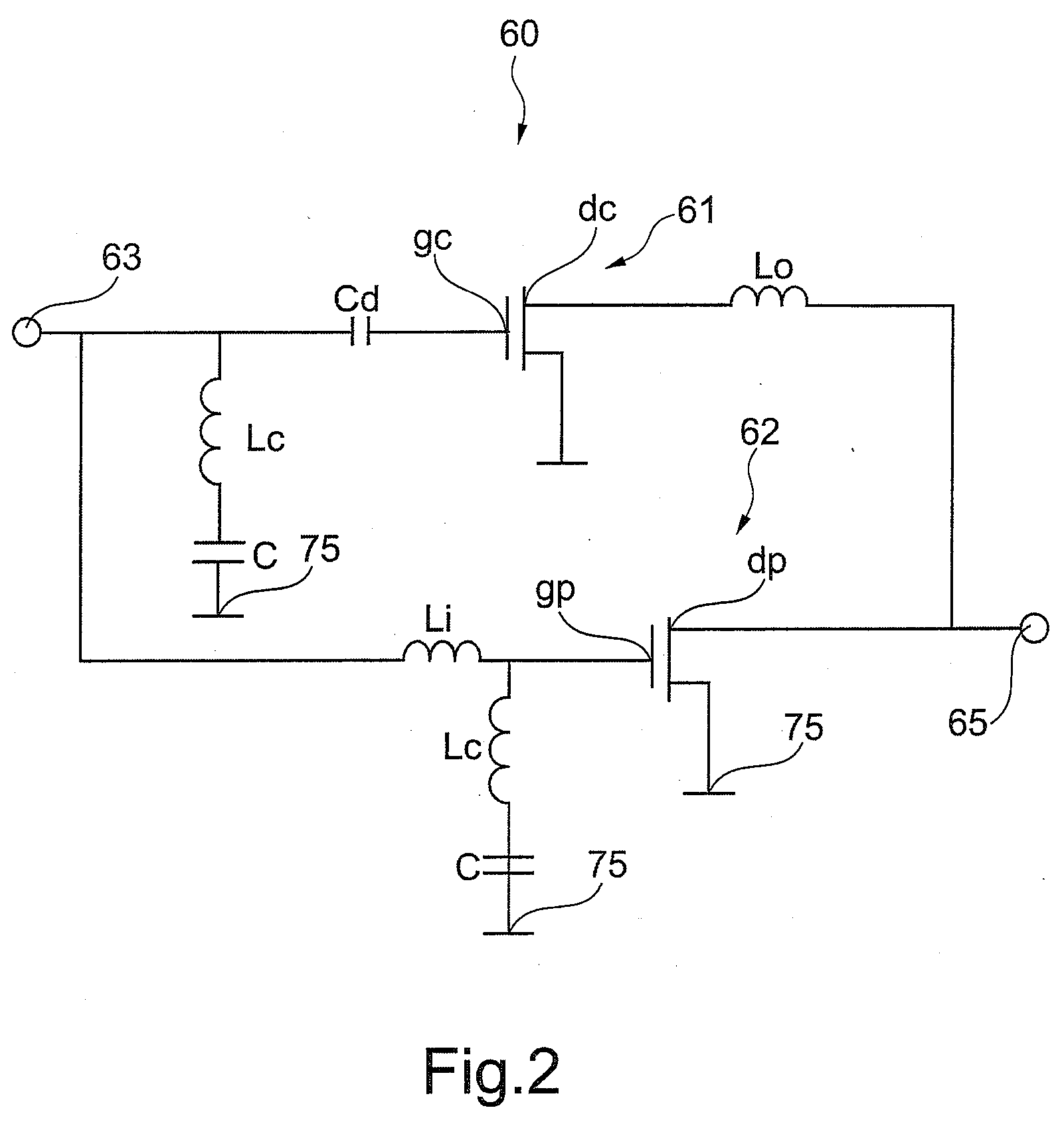 Doherty amplifier with composed transfer characteristic having multiple peak amplifiers