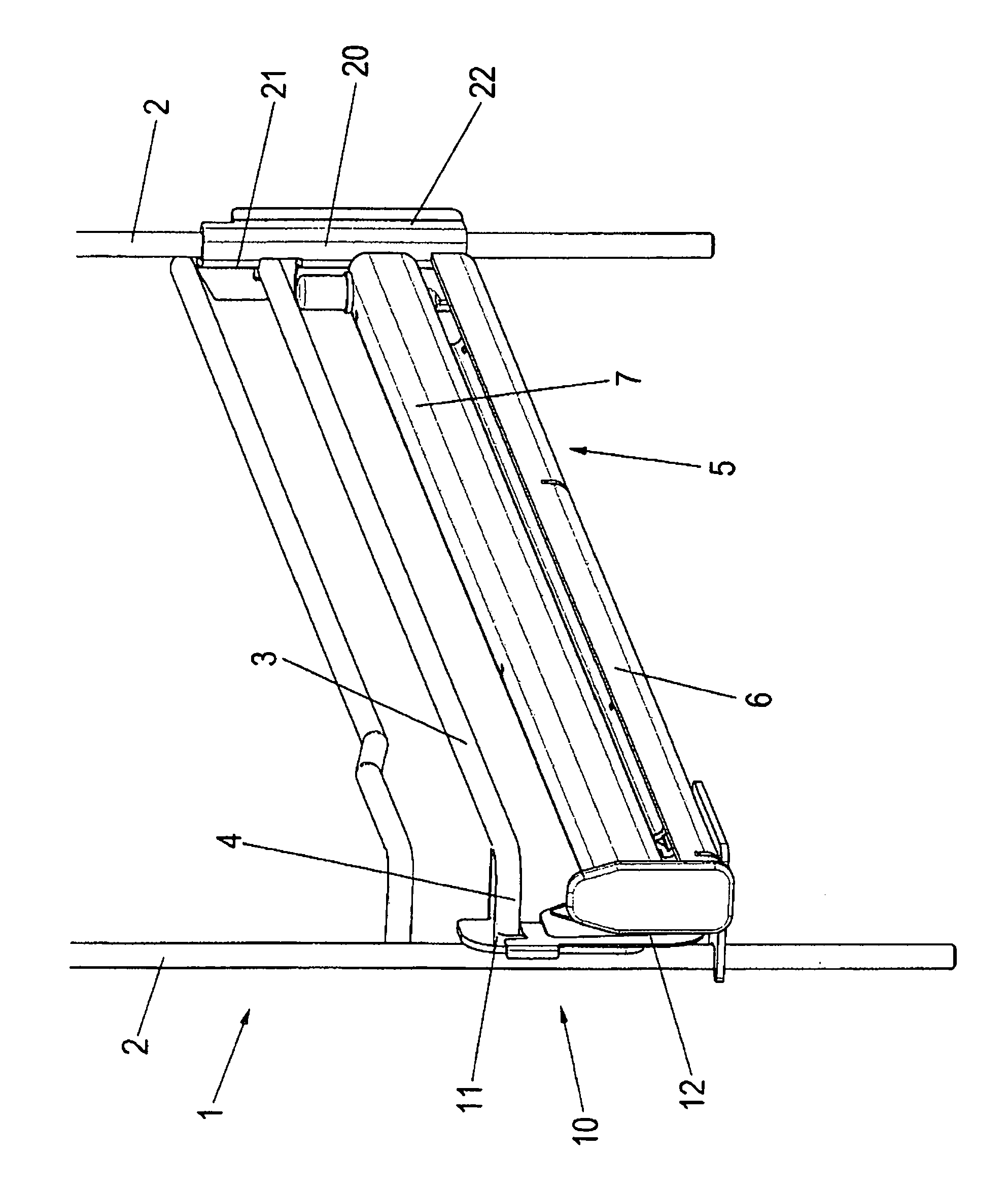 Connecting device for fixing a pull-out guide to a side grate