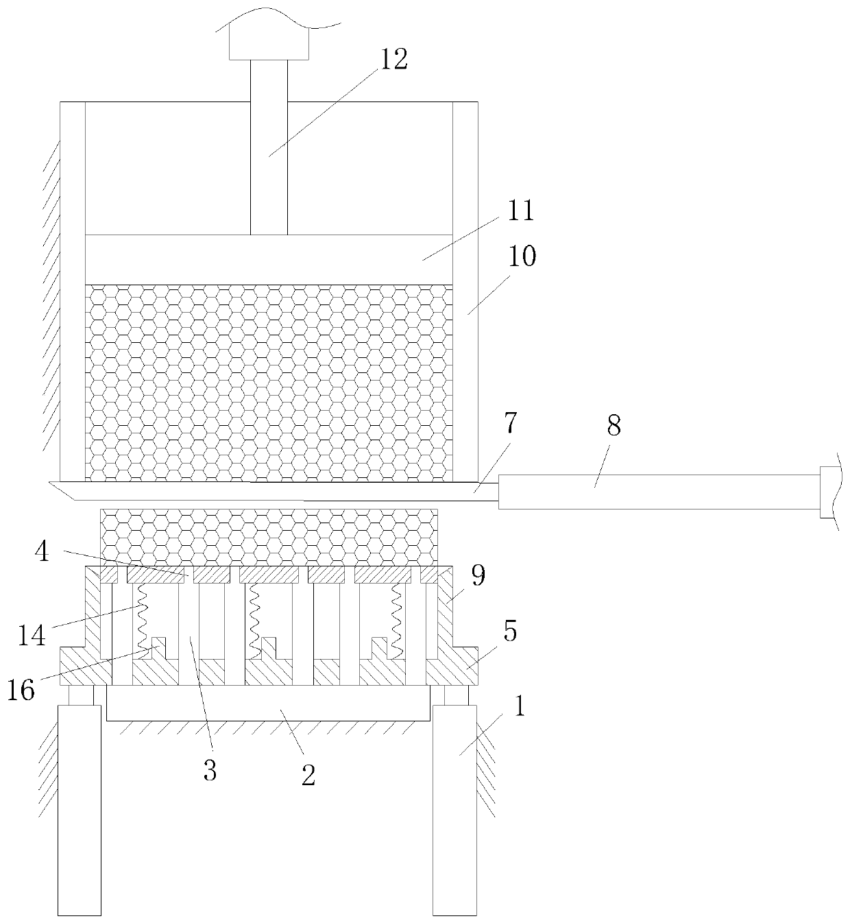 Animal oil residue cake pressing device