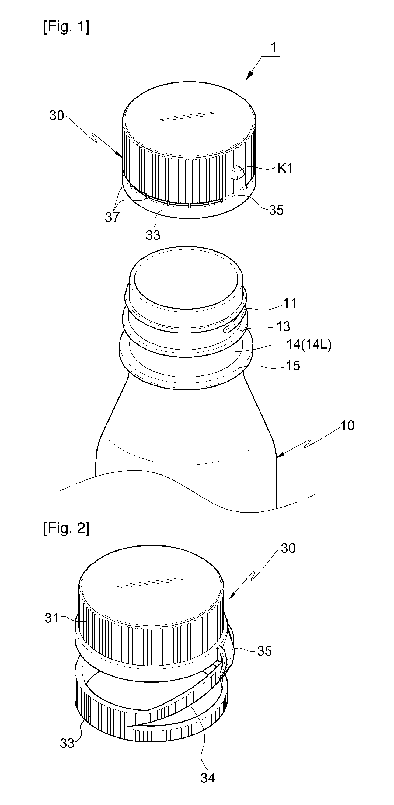 Container with Anti-loss and Anti-idle-rotation cap