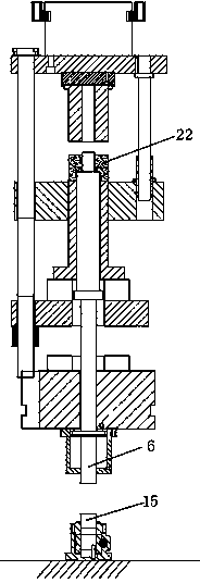 Mandril adjusting device for shaping die set of powder sintering part