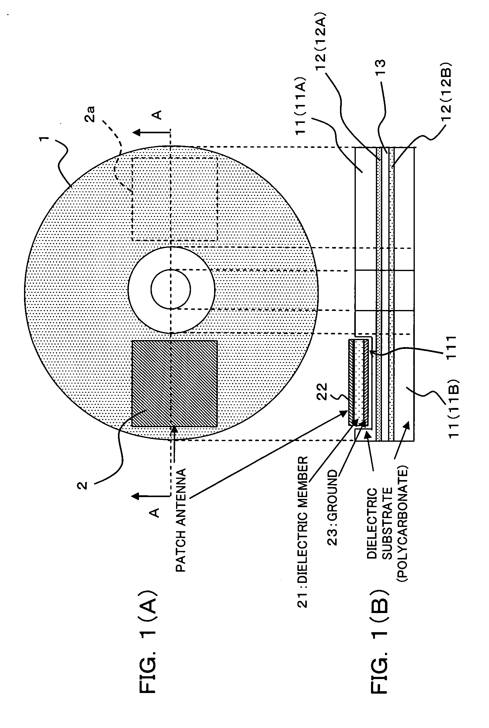 Radio tag antenna structure for an optical recording medium and a case for an optical recording medium with a radio tag antenna