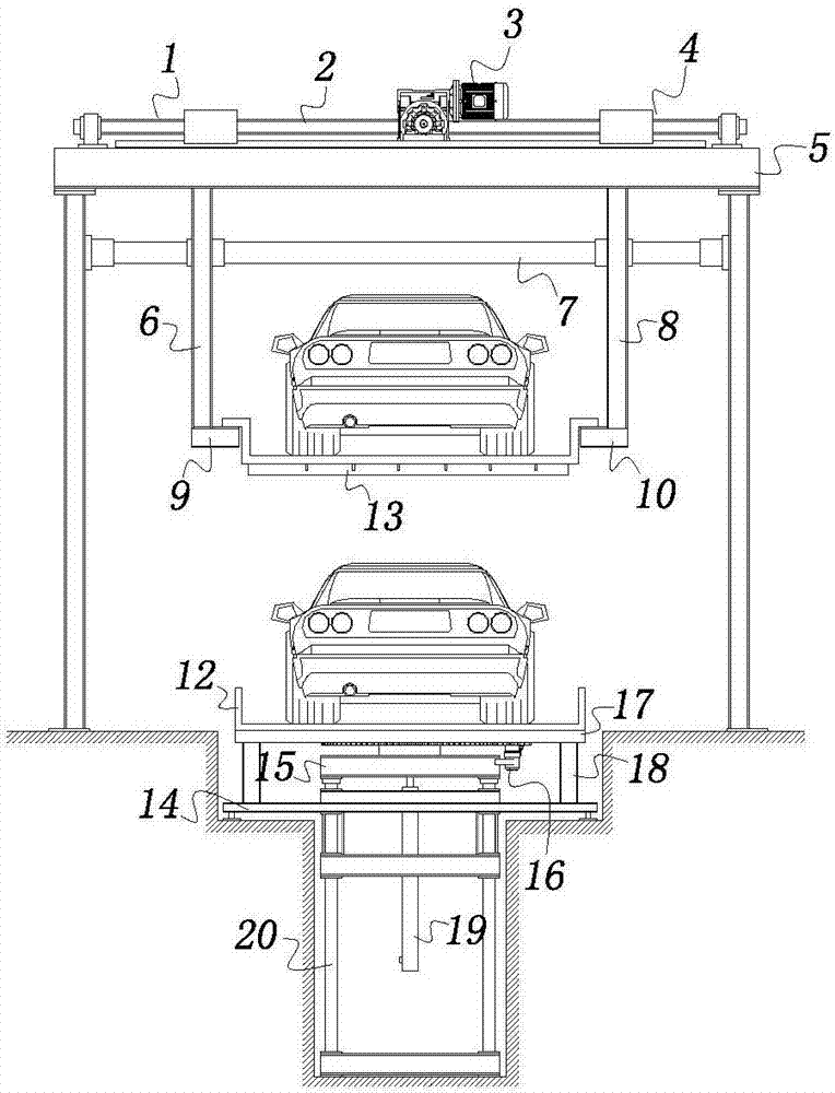 Intelligent double-layer parking garage