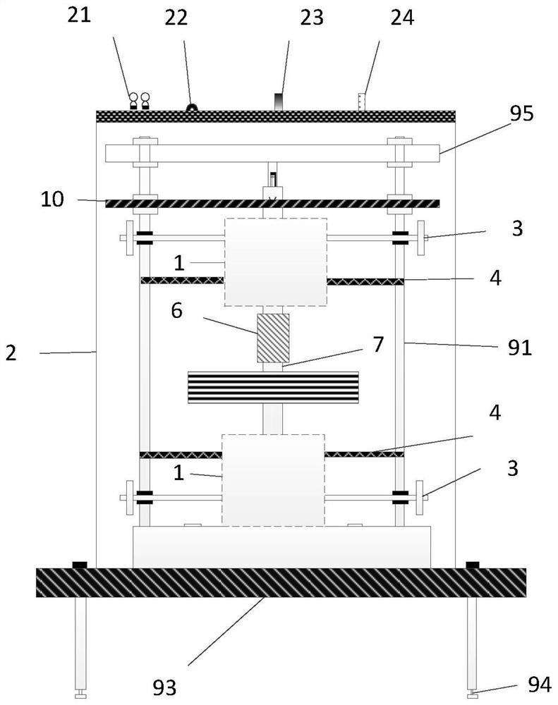 Device and method for testing supporting characteristics of high-temperature superconducting suspension type flywheel rotor