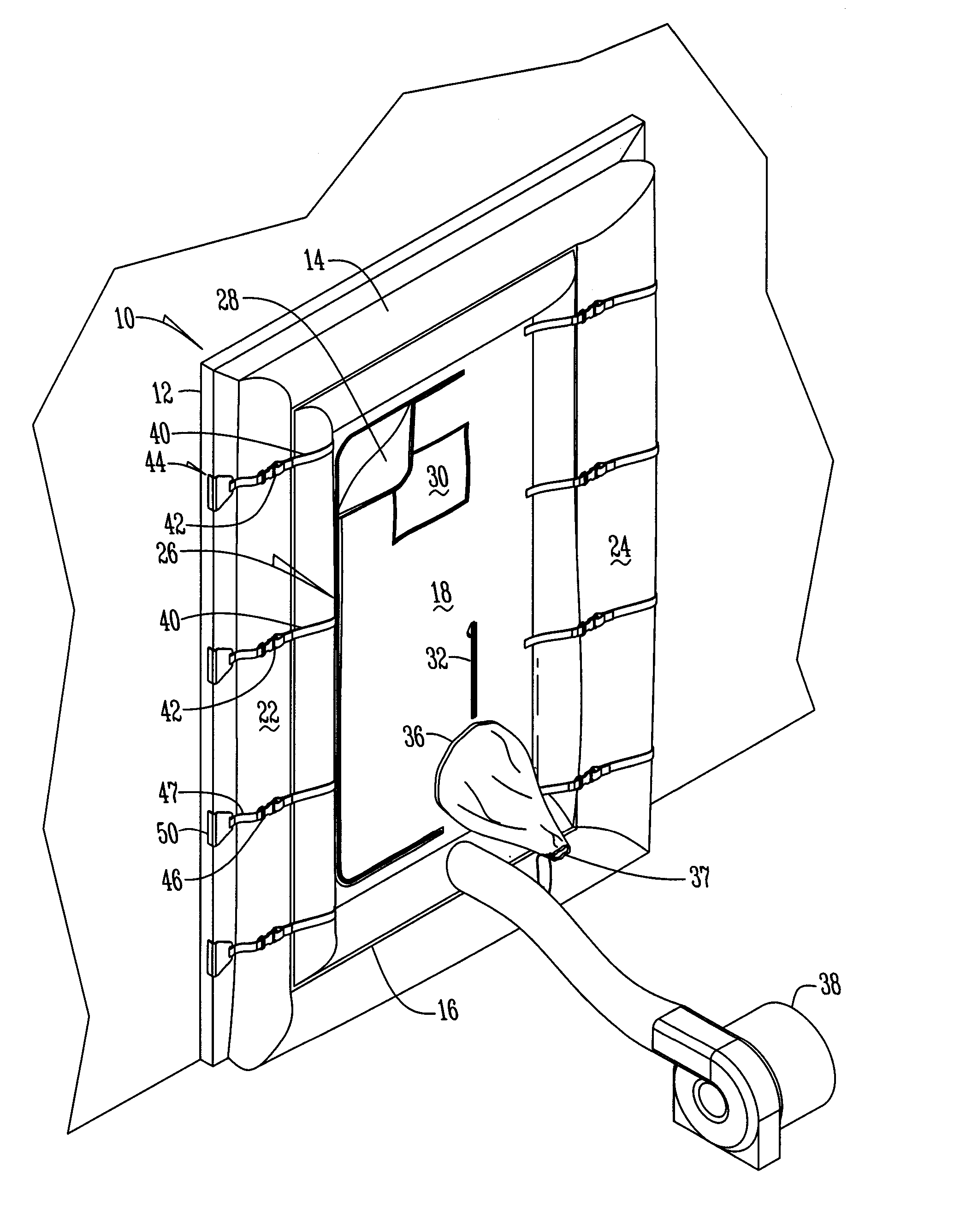 Inflatable temporary door