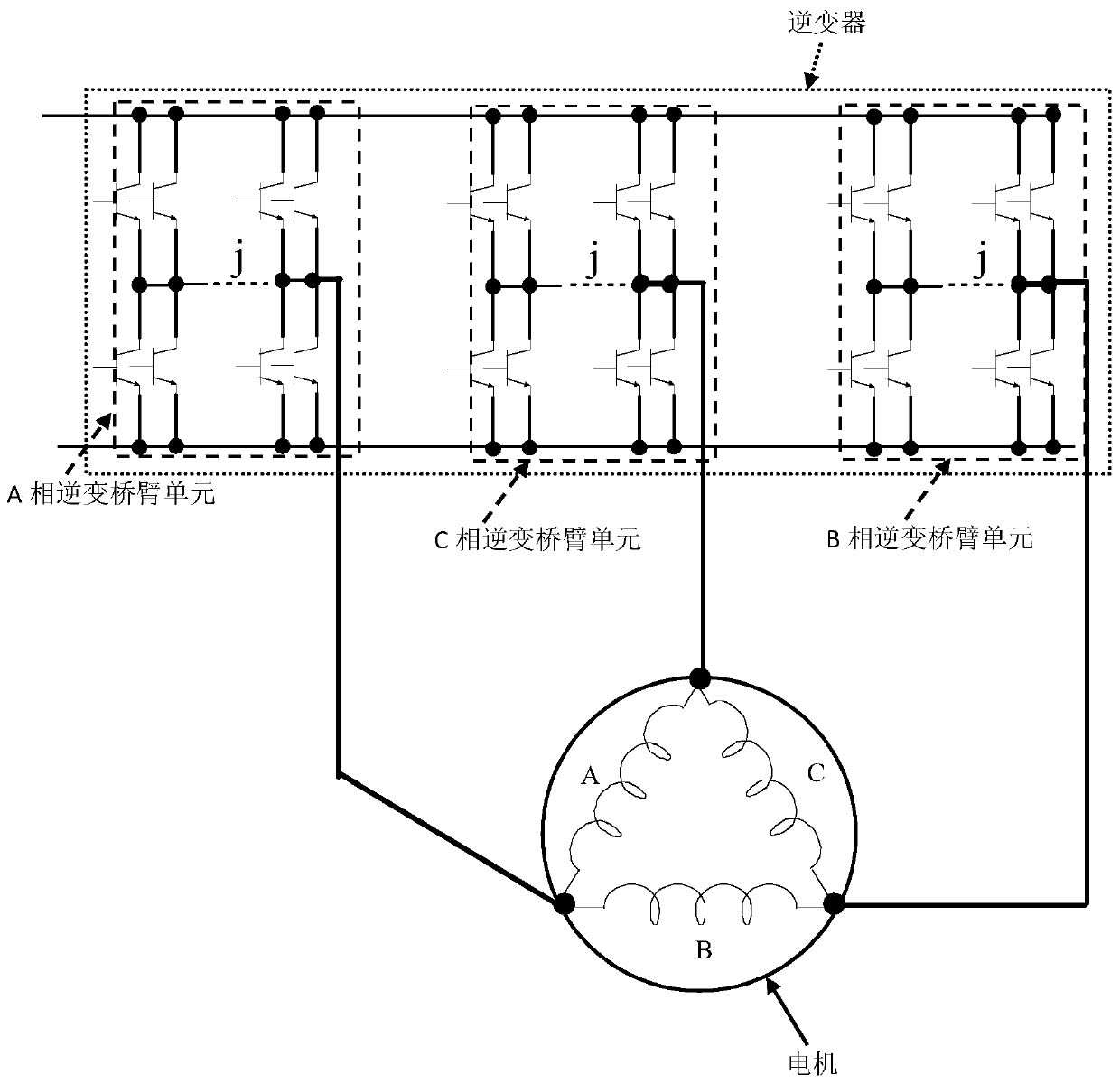 Multiphase alternating-current motor, inverter, electric driving component and electric actuator