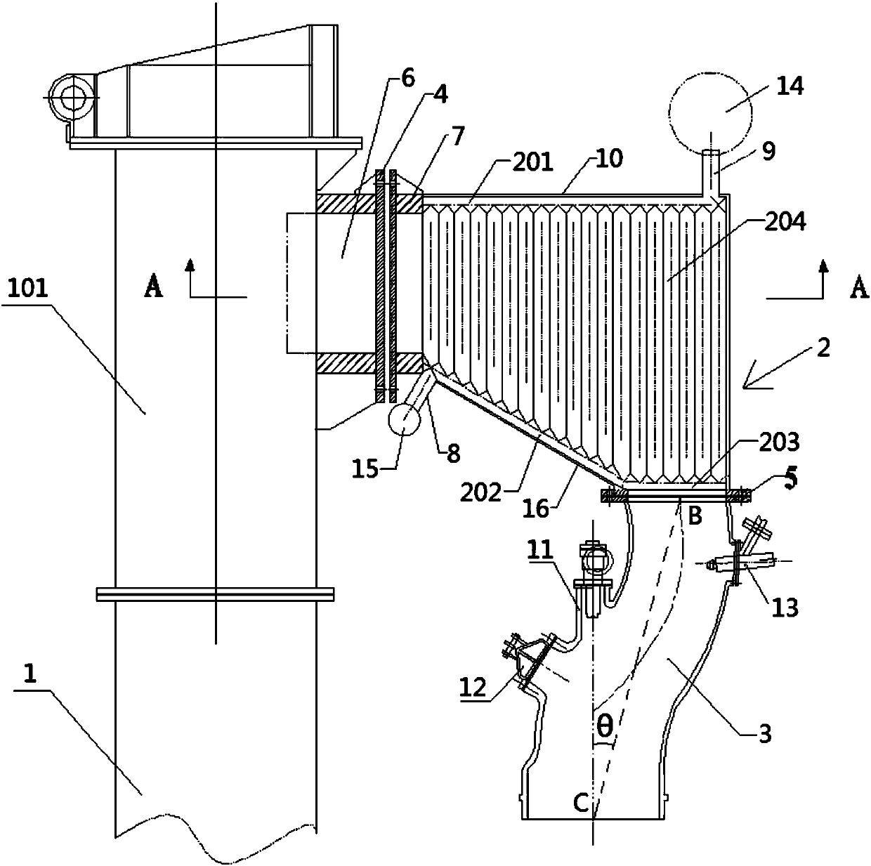 A tube-bundle waste heat recovery system for anti-caking raw gas