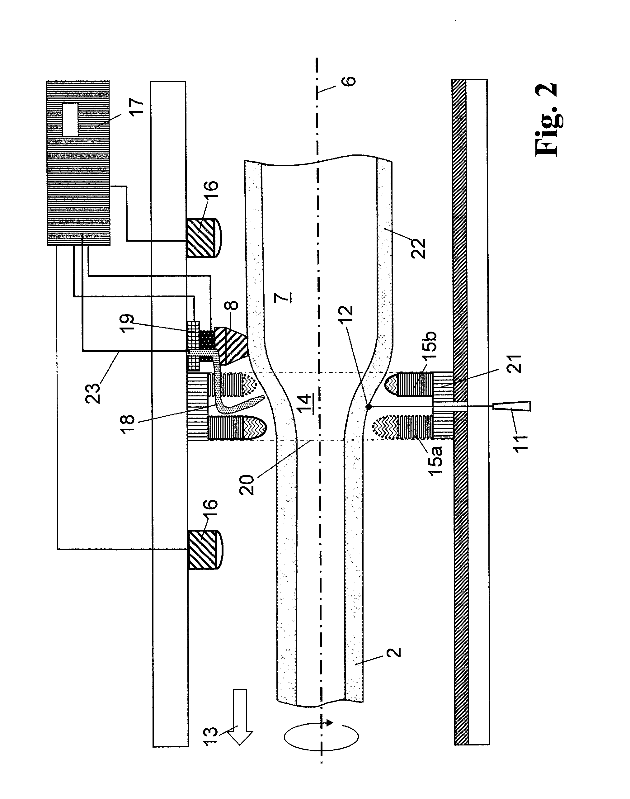 Method and apparatus for producing a tube of glass